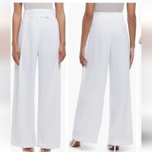 NWT - RIVER ISLAND- Pleated Pants Wide Leg Trousers white